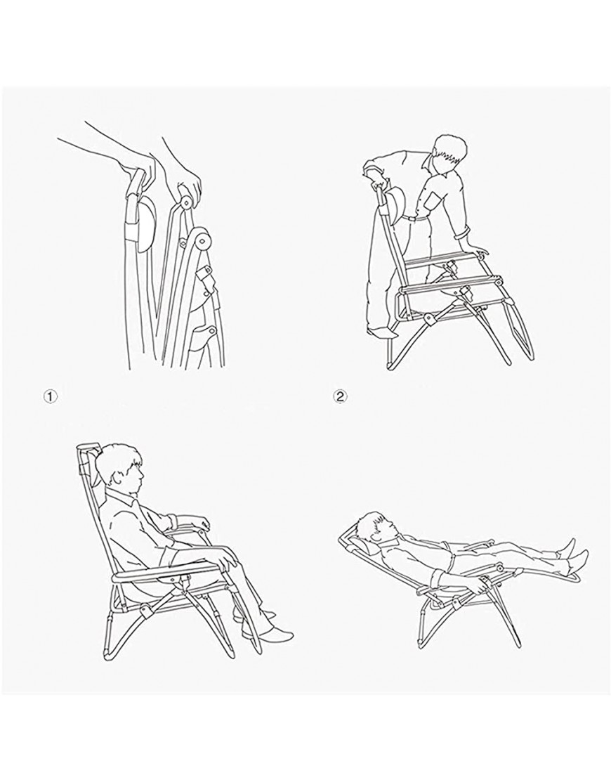 Xxffd Chaises de gravité inclinables légères et durables et durables Position réglable Pliage Chaise longue Chaise longue avec oreiller Pochette idéale pour la piscine de la terrasse en plein air Pisc - B6JAKRWQU
