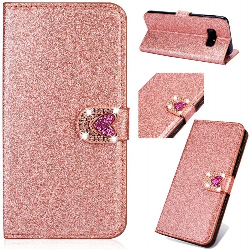 Diamond Sparkle Amazing Glitter Book compatible avec Samsung S10 Plus Samsung S10e Bling Rosegold - B9A5JQESH