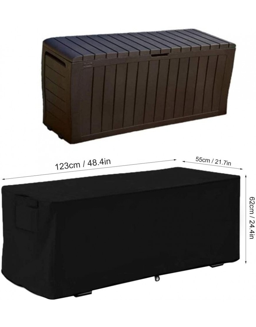 Deck Box Cover Housse de Protection pour Jardin BoîTe de Rangement ExtéRieure éTanche Aux UV 123x62x55cm Tissu Oxford 210D 3 CouleursNoir - BMAEEQSFX