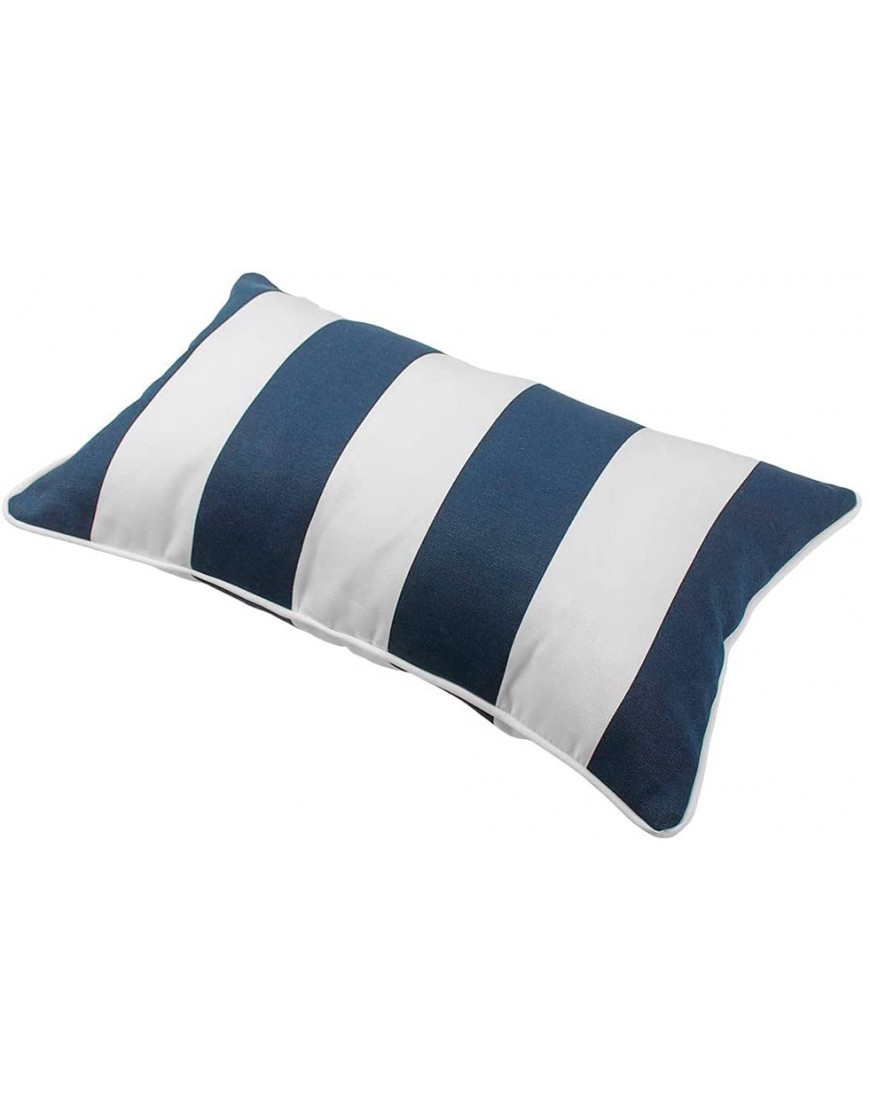 IN4 Care Lot de 2 oreillers décoratifs d'intérieur ou d'extérieur avec insert Rectangulaire lombaire 48,3 x 30,5 cm Rayures bleues - B9279AMGU
