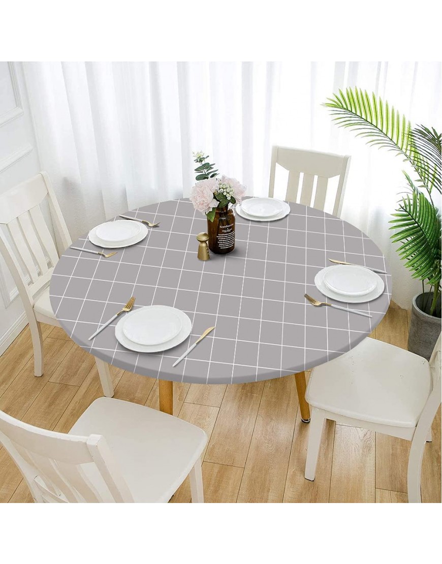 Faderr Nappe de table ronde en polyester imperméable avec bande élastique - BNBKVIVOA