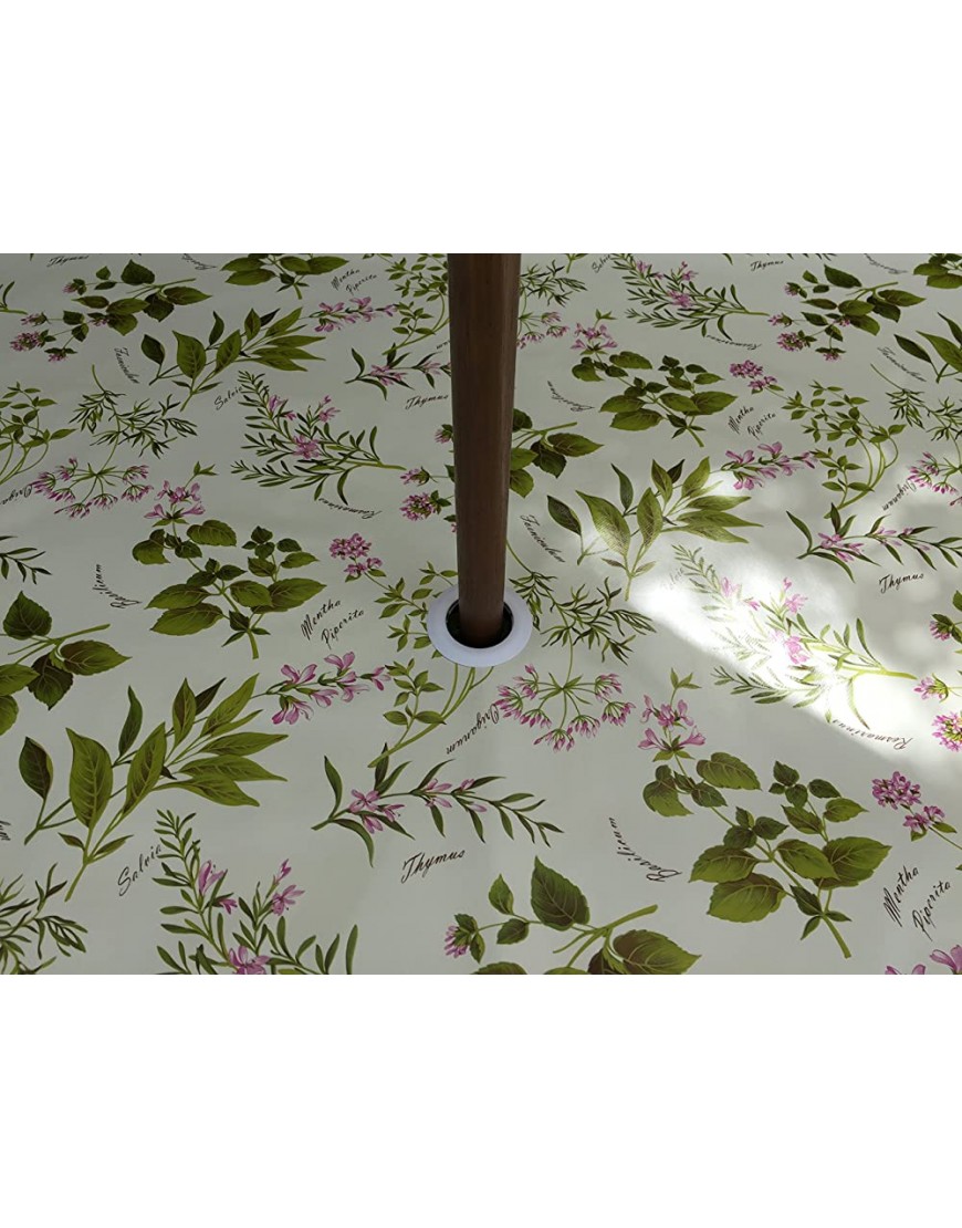 Nappe rectangulaire avec trou pour parasol en PVC vinyle, 140 x 300 cm motifs herbes aromatiques - B9BB1BDTT