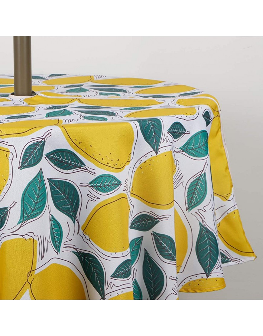 QIQIHOME Nappe ronde en polyester imperméable et étanche avec trou pour parapluie pour terrasse ou jardin Jaune citron 60 cm - BDV14OVIR